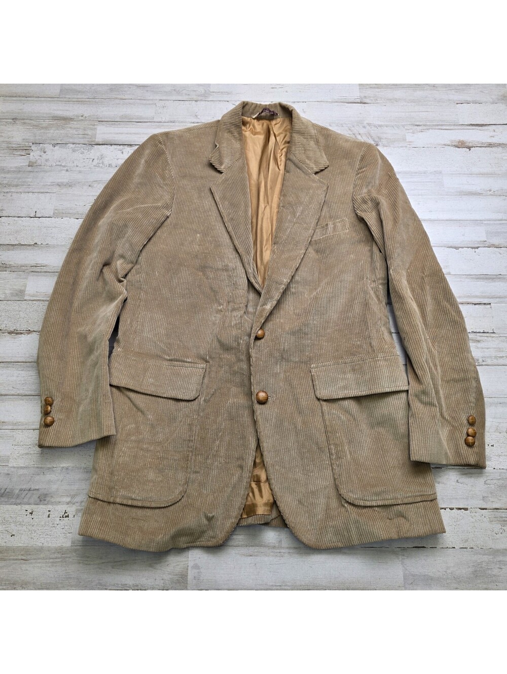 Vintage 911 Collection Corduroy Blazer Mens 40R Tan Brown Country Western